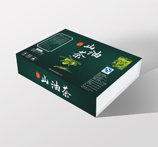 绿色简约山油茶包装盒山油茶礼品盒山油茶包装包装山茶油包装